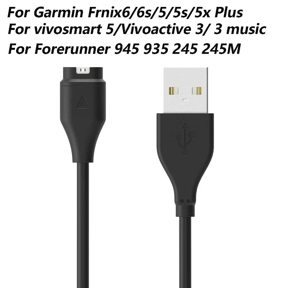 

USB Charging Cable for Garmin Vivoactive 3 charger 4s 935 Venu Sq 945 245 Fenix 5S charger 5 5X Plus 7 6 6S 6X Pro 1M cable Fast