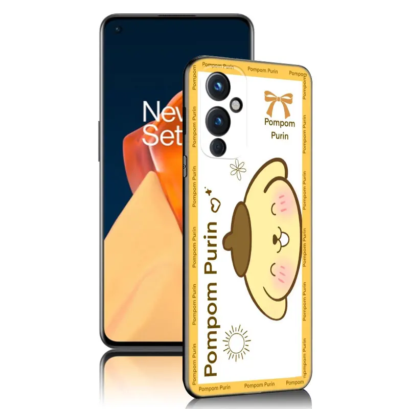 Милый черный силиконовый фотоэлемент Sanrio pompurin для OnePlus 9 10 11 12 ACE 2V Pro 9RT 10T 10R Nord CE 2 3