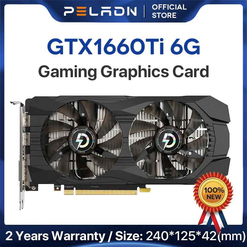 

PELADN New GTX1660TI 6G GPU GDDR6 NVIDIA GeForce GTX 1660 Ti Graphics Card GPU Desktop Computer Game Video Card GTX1660 Ti