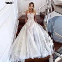 fivsole 2022 bridal wedding dresses lace appliques custom made sweetheart wedding bride gowns floor length vestidos de novia