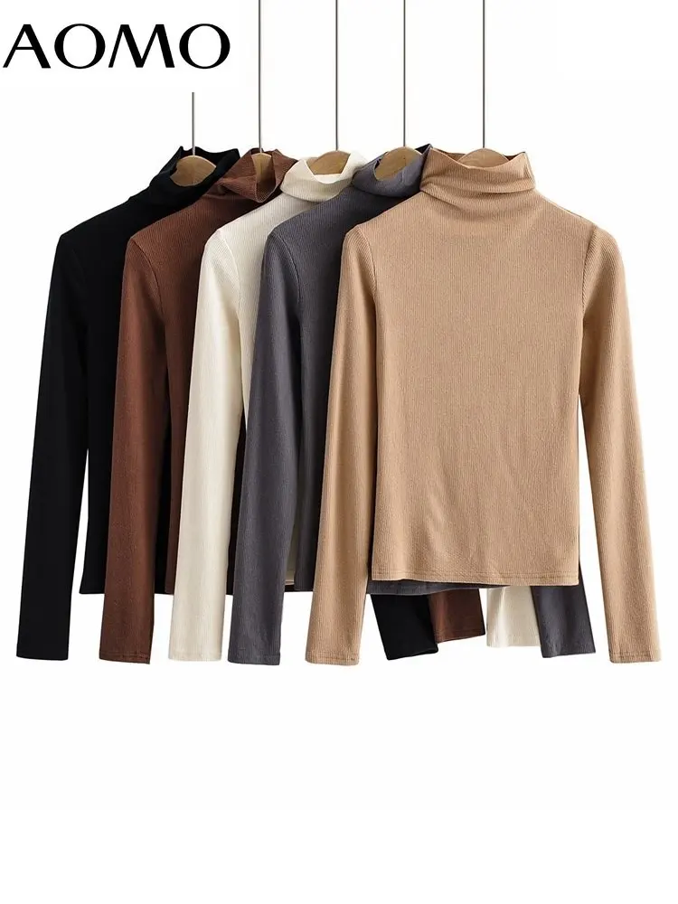 

Женская теплая водолазка AOMO, Повседневная футболка с длинным рукавом, модель 4P76A, 2022