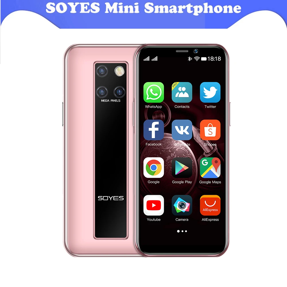 

SOYES S10-H Mini Smartphone 3.49" Dual SIM 4G LTE 3GB RAM 32GB 64GB ROM 2400mAh S10h Small Cell Google Android 9.0 Mobile Phones