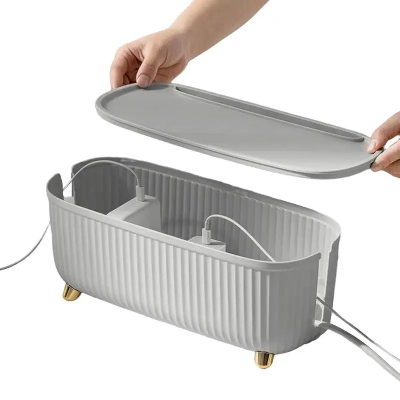 

Cable Storage Box Dustproof Charger Socket Organizer Power Line Storage Case Desktop Charging Cable Winder Organizer for home