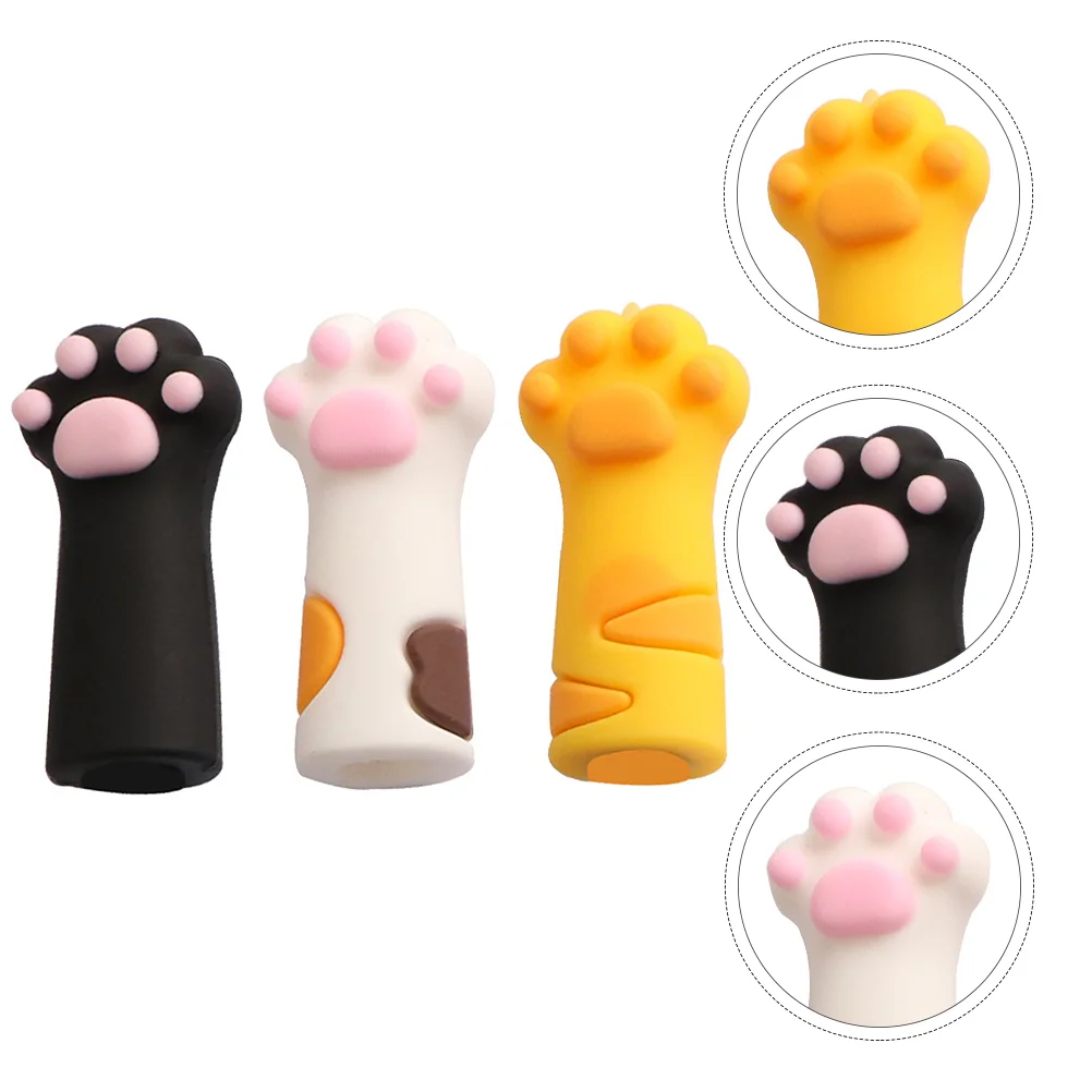 

3pcs Cat Paw Silicone Nipper Cover Protective Sleeve For Nail Cuticle Scissors