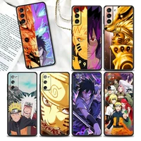 naruto phone case for samsung galaxy s20 s21 fe s10 s9 s8 s22 plus ultra s10e lite case black tpu soft cover anime uchiha sasuke