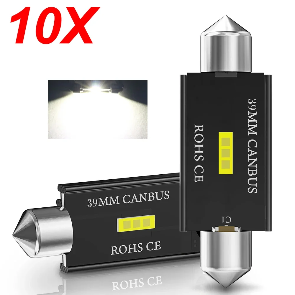 10 шт. сигнальная лампа C5W LED CSP 1860 1SMD Canbus лампа 31 мм 36 мм 39 мм 41 мм гирлянда C10W светодиодная лампа для автоматического внутреннего чтения купольная лампа
