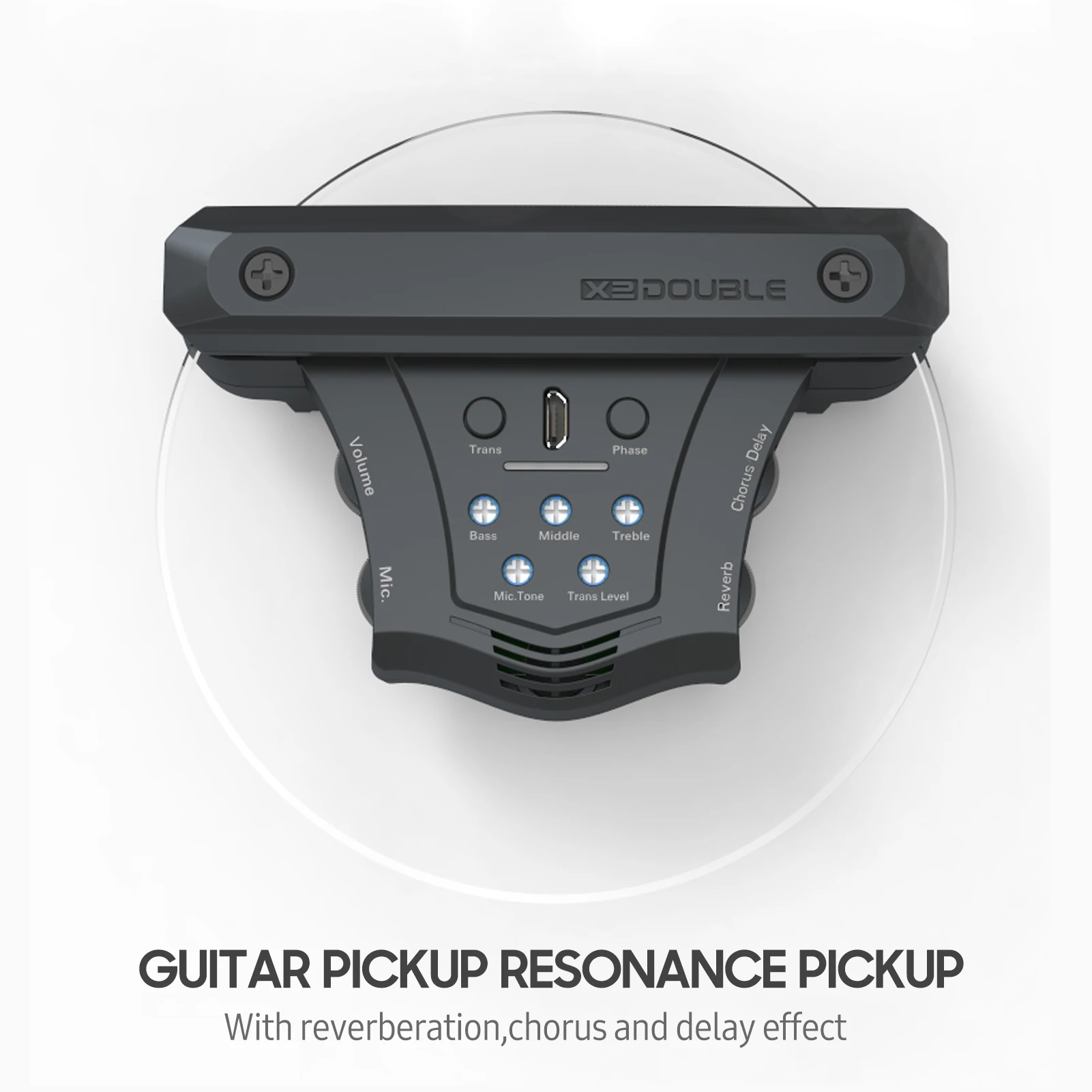 

DOUBLE G0 Acoustic Guitar Pickup Soundhole Magnetic Pickups Free Opening Built-in Reverb Chorus Delay Resonance Pickup Tool