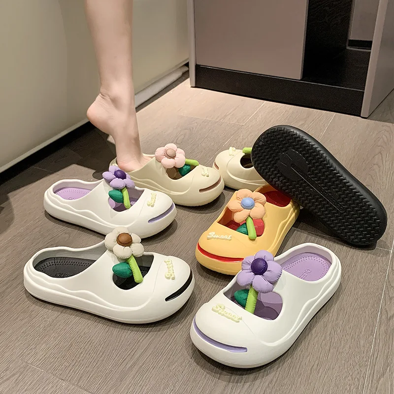 Fashion Charms Clog Shoes Outdoor Women Slippers Thick Sole High Quality Cross Summer Sandals For Girls