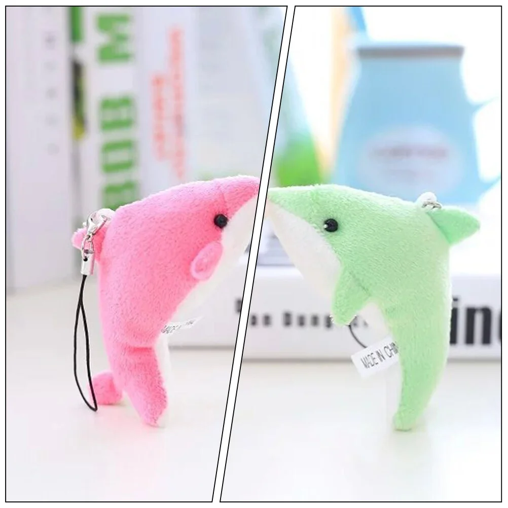 

25 Pcs Plush Toy Purse Keychain Schoolbag Pendants Stuffed Dolphin Adorn Cute Keychains Backpack Hanging Pp Cotton