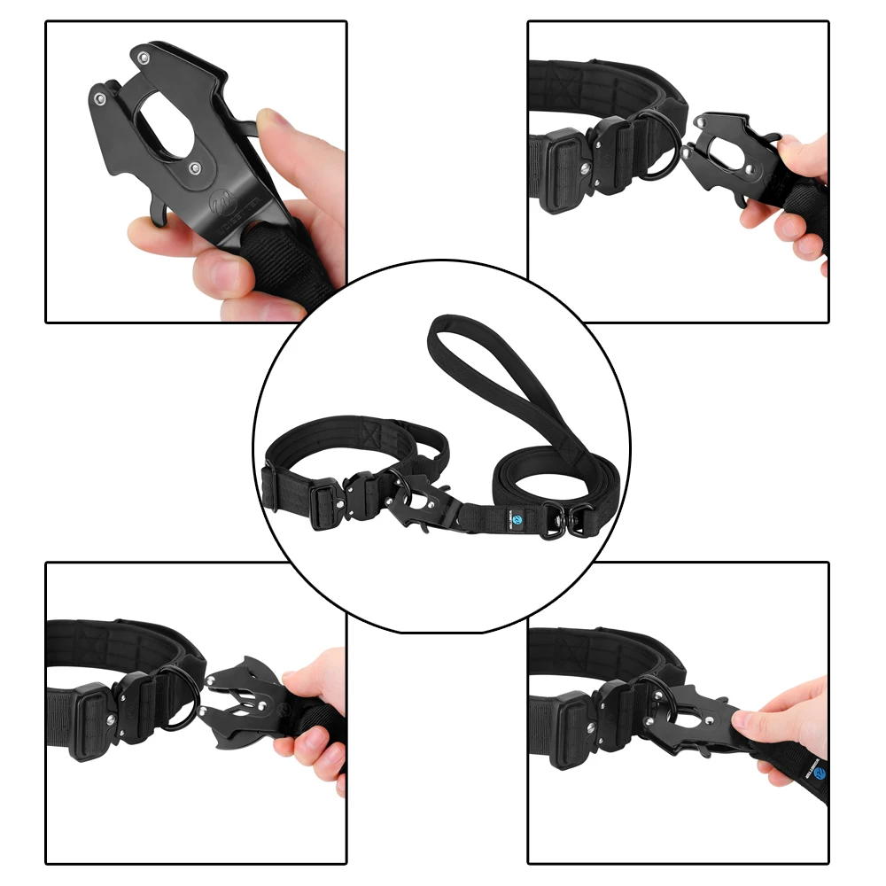 Дешево Тактический собачий ошейник военный Регулируемый прочный тренировочный нейлоновый Шепард с металлической пряжкой поводок для домашних жи...