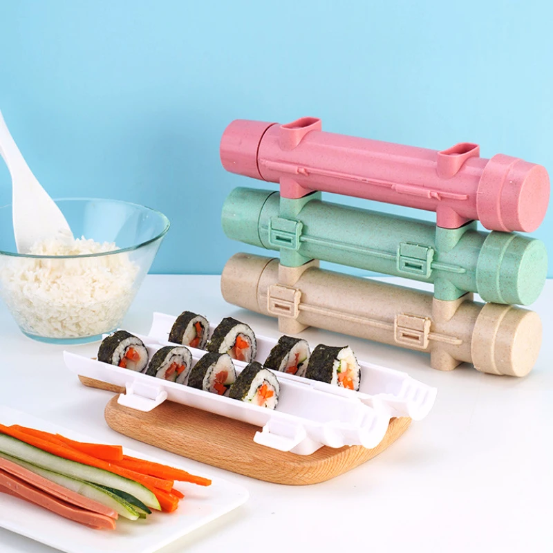 

2PC Quick Sushi Maker Roller Rice Mold DIY Vegetable Meat Rolling Gadgets Sushi Device Making Machine Kitchen Ware