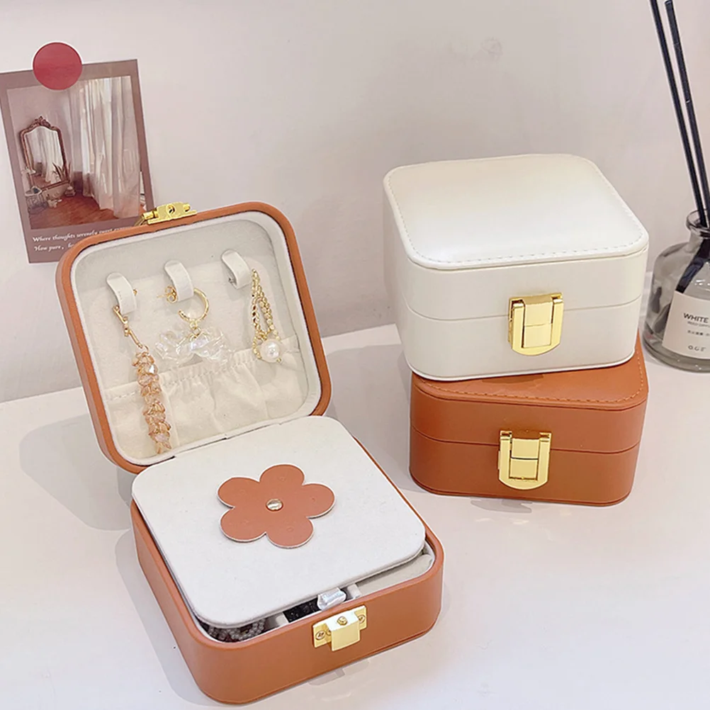 Jewelry Box Case Organizer Trinket Storage Small Earring Mini Decorative Holder Travel Portable Tiny Desktop Creative Container
