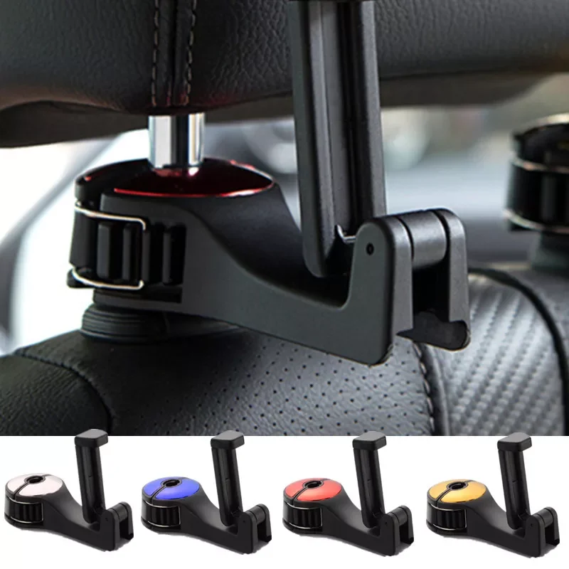 

4 Colors Adjustable Car Hook Phone Holder Car Back Seat Hanging Hook Creative Rear Headrest Hook Car Accessories