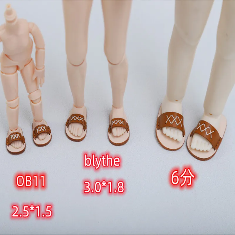Blyth Doll Shoes Ob22 Shoes 1/8 Obitsu11 1/12 Doll Shoes UFDOLL Mini Bjd Doll Shoes 1/6 Handmade Cowhide Shoes  Boots 3.0 *1.8