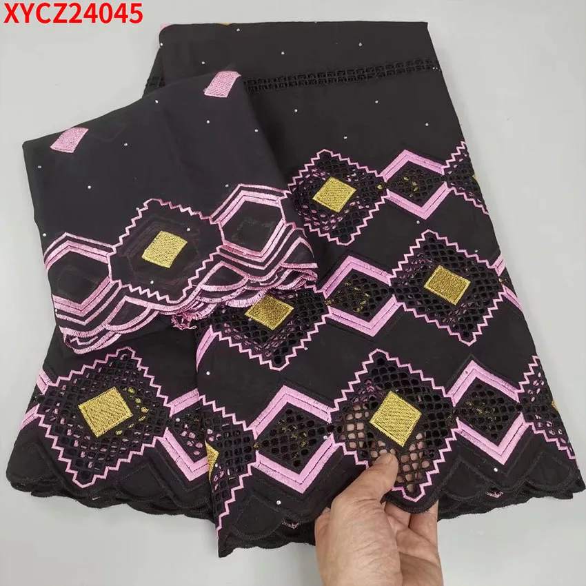 

2022 New Dragonfly Style African Ankara cloth lace cotton surface 5+2 yards XYCZ24045