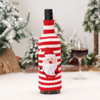 4 styles festive wine bottle bag cover knitted sleeve clothes sweater banquet dinner table champagne christmas decoration