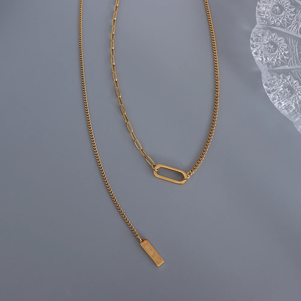 

Ожерелье из нержавеющей стали, богемный кулон из циркония, цепочка для повседневной носки, ожерелье для девушки, для женщин, ювелирные издел...