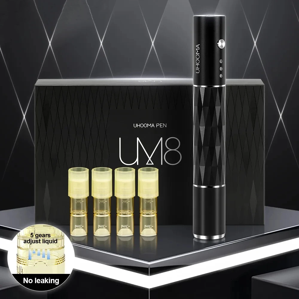 

Professional Electric Derma Pen System UM8 Hydra Microneedle Painless Facial Hydration Beauty Tool with 4pcs Round Cartridges