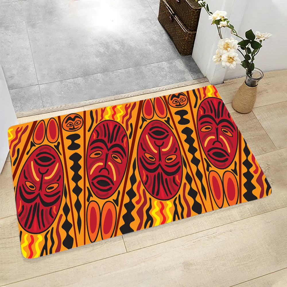 

CLOOCL Home Rugs Doormat African Mask Art Tribal Style Printed Carpet Retro Area Rugs Hallway Bedroom Kitchen Floor Mat