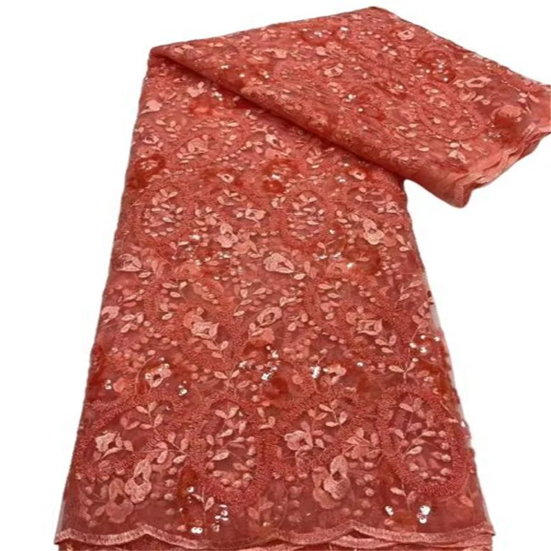 

Розовая блестящая африканская французская сетчатая кружевная ткань 2023 зеленая Высококачественная Тюлевая сетчатая кружевная нигерийская свадебное платье кружево для женщин