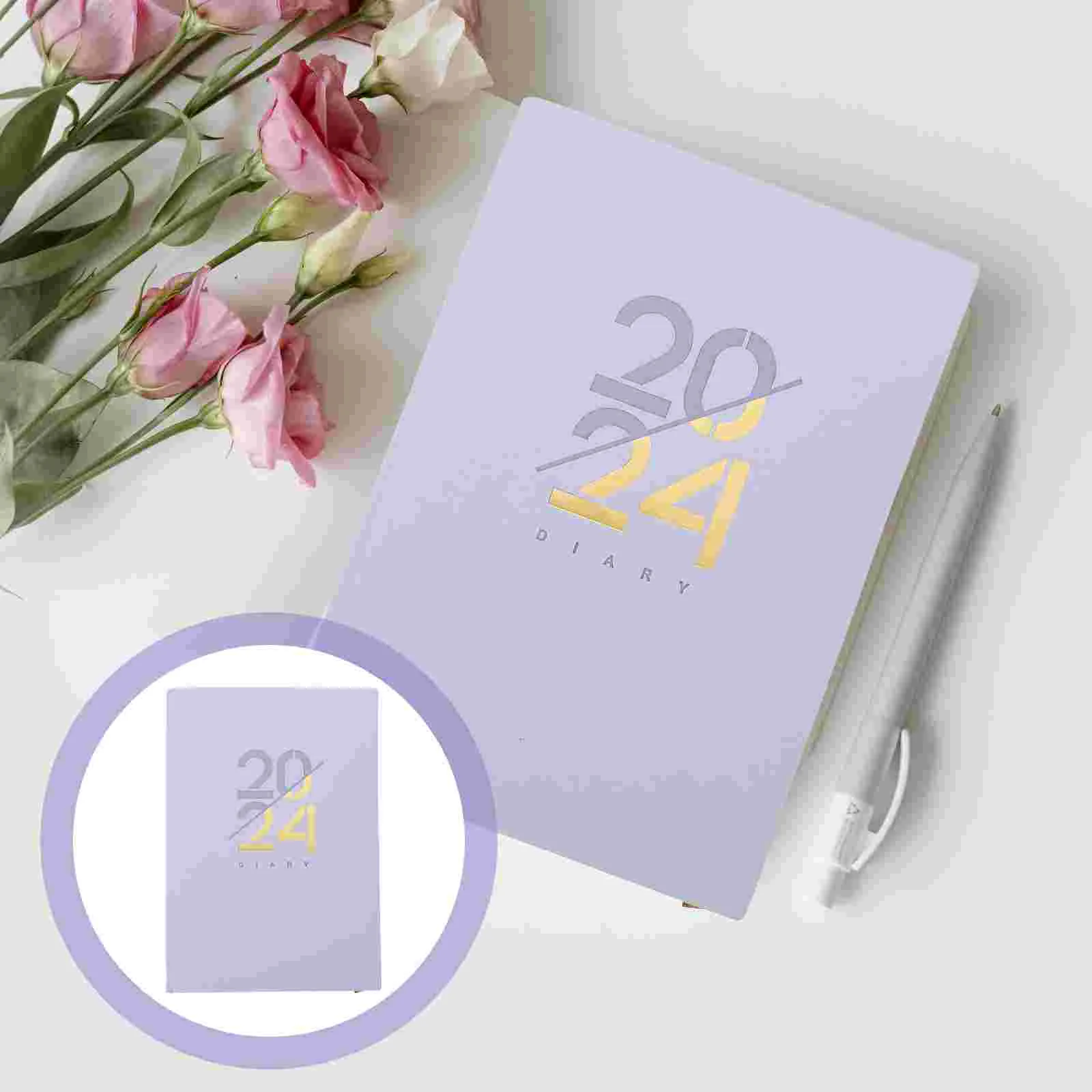 

2024 Agenda Book Portable Planner Notepad Notebooks Academic Organizer Daily Use Pads Planners Women Multi-function Softcover