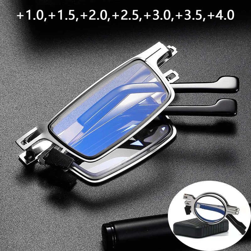 

Очки для чтения мужские складные, портативные металлические, в круглой и квадратной оправе, с защитой от сисветильник, для дальнозоркости, с...