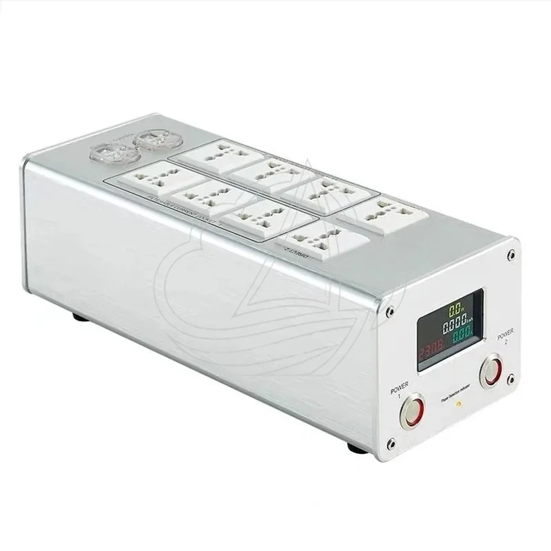 Фото Профессиональный фильтр помех P20 3000W 15A для аудиооборудования с универсальной розеткой и грозозащитой №3