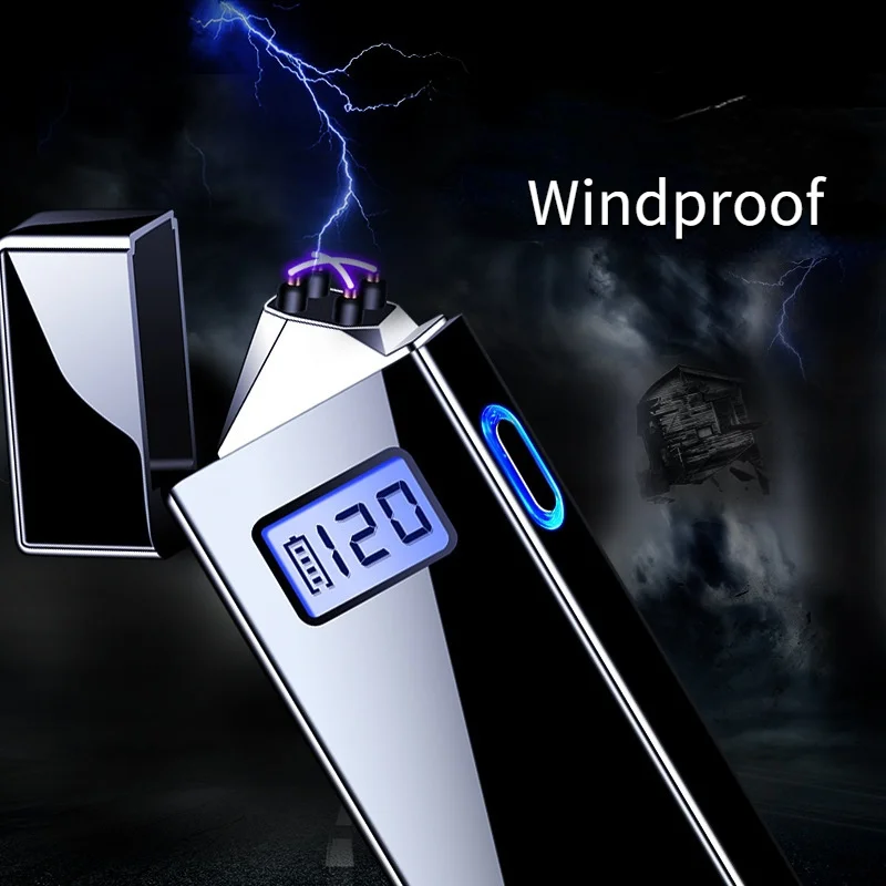 

Double Arc Lighter 2022 New Charging Power Display Lighters Cigarette Lighting Times Display Multi-function Cigarette Lighter