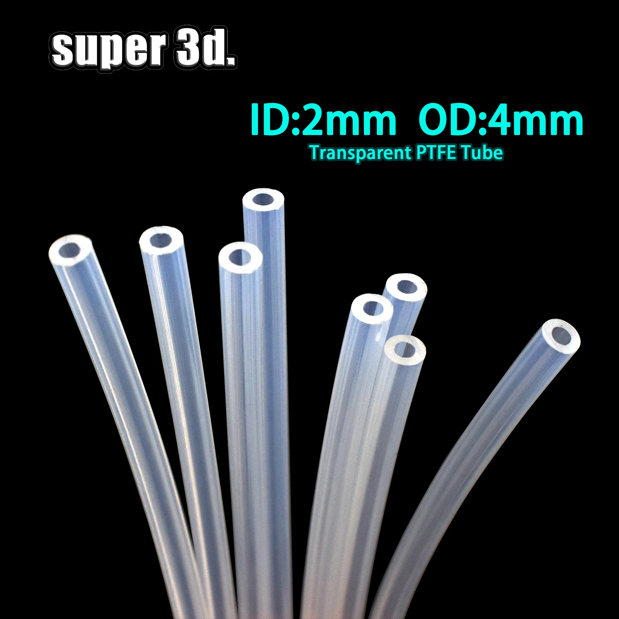 Pièces d'impression 3D 1M/2m PTFE Tube transparent tuyau PFA 2x4mm pour V5/V6 1.75mm Bowden