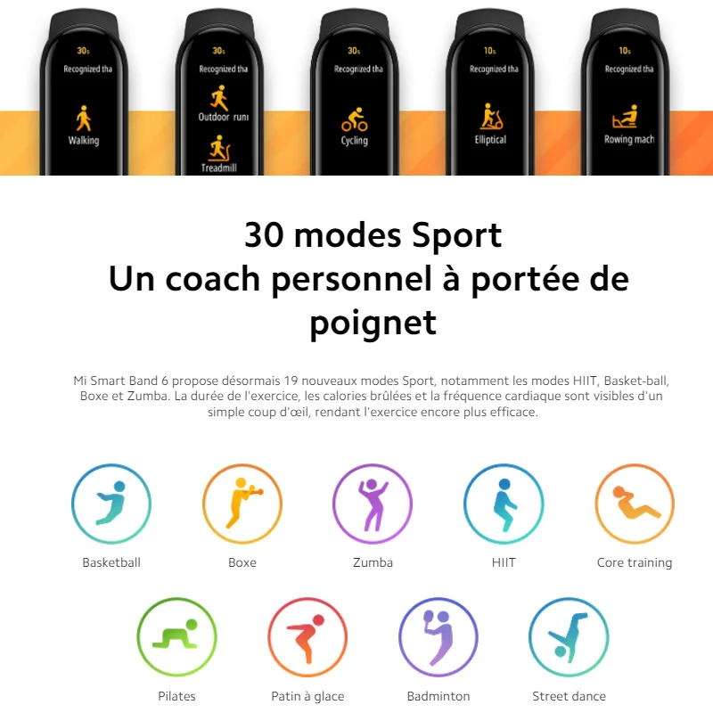 Браслет Xiaomi Mi Band 6 с AMOLED-экраном большой экран датчик физической активности
