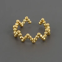 bohemian round bead wavy open rings for women gold color fashion creative female jewelry accessories girls gift 2022 trendy new