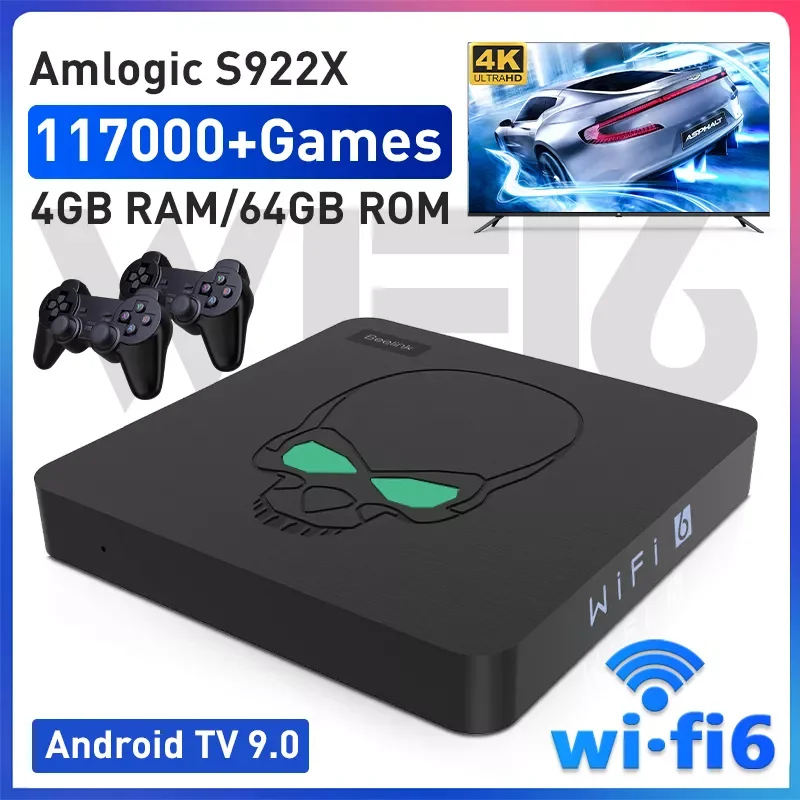 

Супер консоль X King Ретро видео игровая консоль 110000 + игры 63 + Эмулятор для PS1/PSP/DC/N64/MAME с Android TV 9 WiFi 6