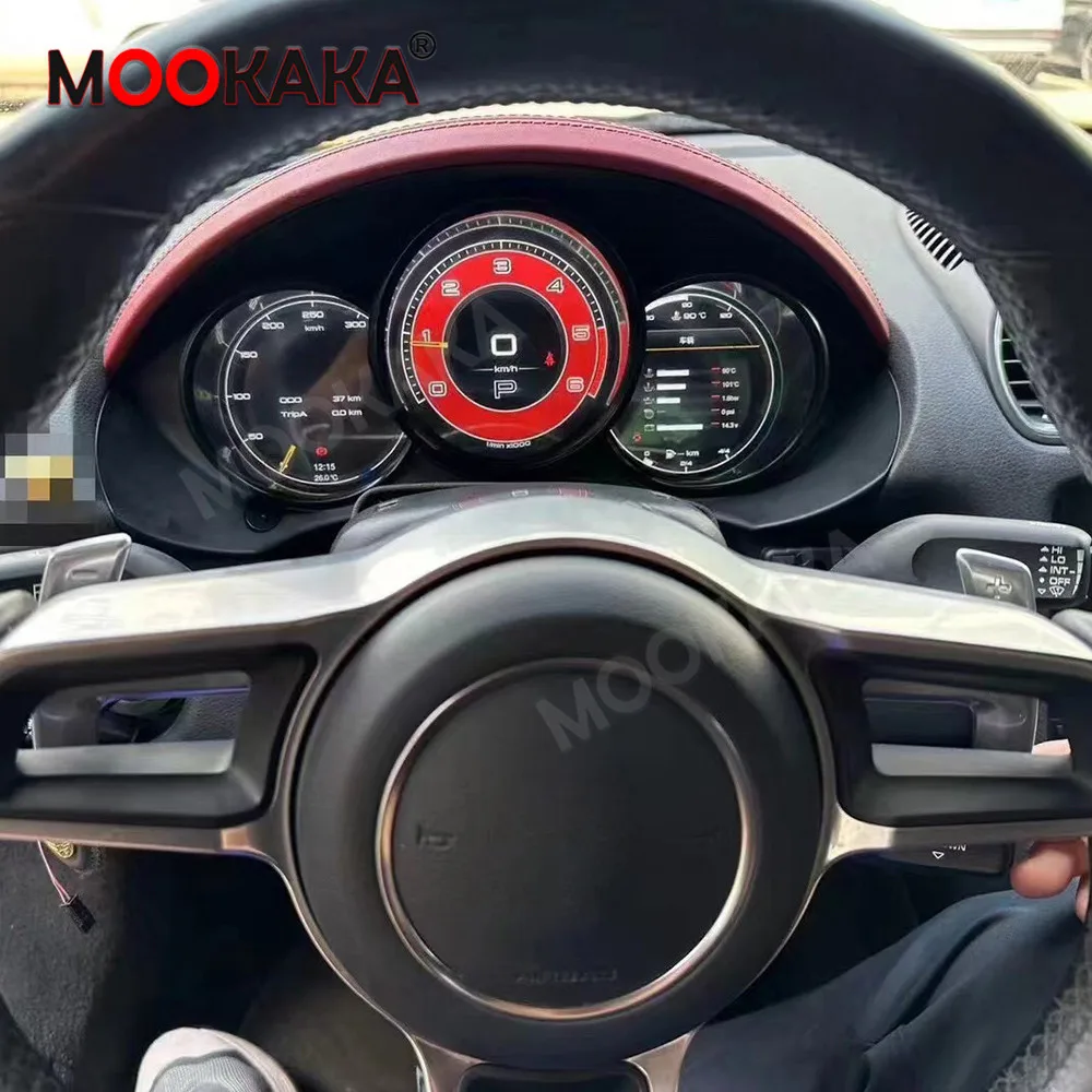 Фото Цифровая приборная панель для Porsche Macan Boxster Cayman 718 2004-2025: Виртуальный кластер приборов, ЖК-дисплей, спидометр, головное устройство №1