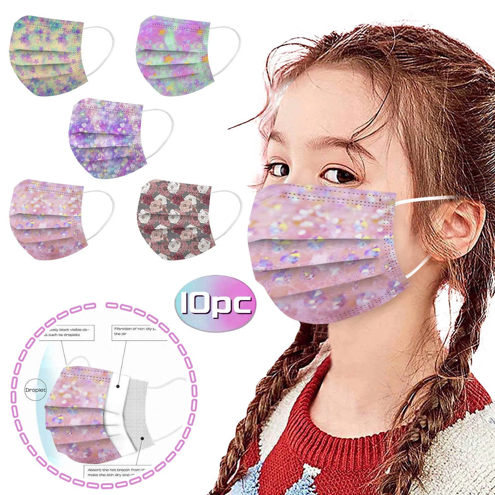 

Маска одноразовая Защитная 5-слойная с фильтром Pm2.5, 10 шт.