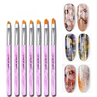 7 pcsset acrylic gel nail art brush for manicure fashion nylon nails paint pen for diy design decoration
