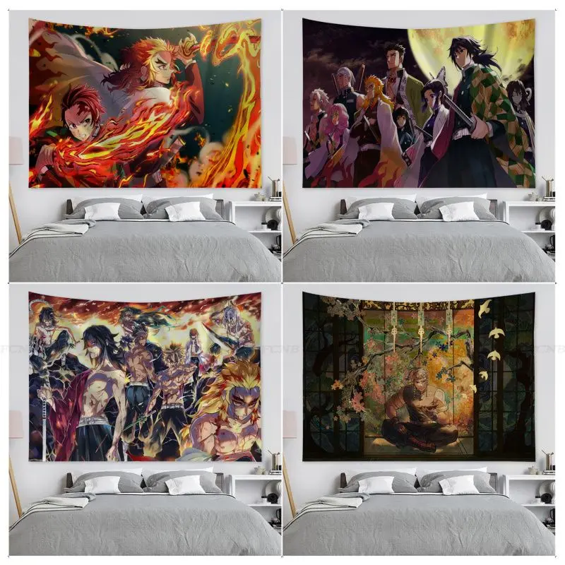 

Anime Demon Slayer Tapestry Cartoon Tapestry Art Science Fiction Room Home Decor Wall Hanging Sheets
