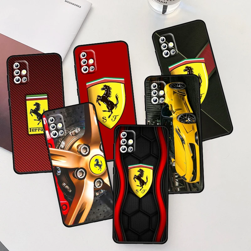 

Luxury Car Ferrari Cool For Samsung Galaxy A04 A04E A42 A12 A02S A91 A81 A71 A51 A41 A31 A21 A01 Silicone Black Phone Case Cover