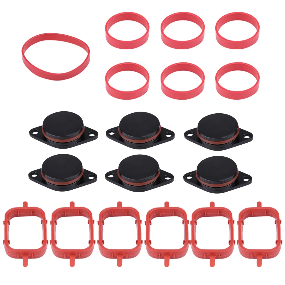 

6*33mm Car Intake Diesel Swirl Flap Blanks Repair Kit With Manifold Gaskets for BMW (Black) Swirl Swirl Swirl