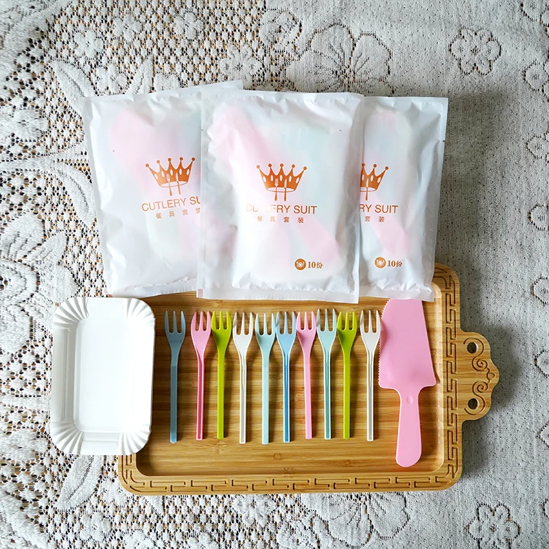 

21Pieces Colorful Cake Cutlery,Wedding Supplies Disposable Cake Cutlery Baby Shower Birthday Party Decoration Disposable Cutlery