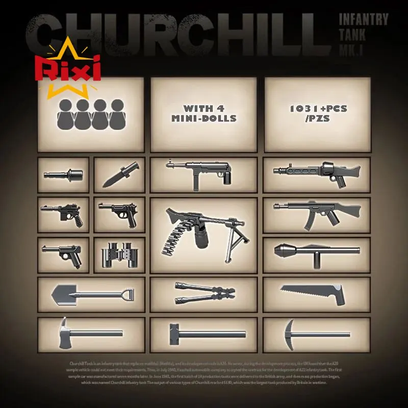 WW2 Британские Военные танки строительные блоки Cromwell Черчилль танк Challenger армия