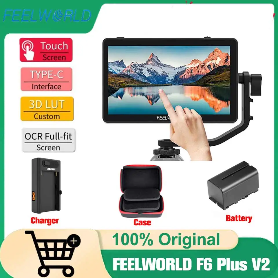 Фото FEELWORLD F6 Plus V2 6-футовый настольный зеркальный полевой монитор с сенсорным экраном и HDR 3D Lut IPS FHD 1920x1080 Видеофокус в сборе №1