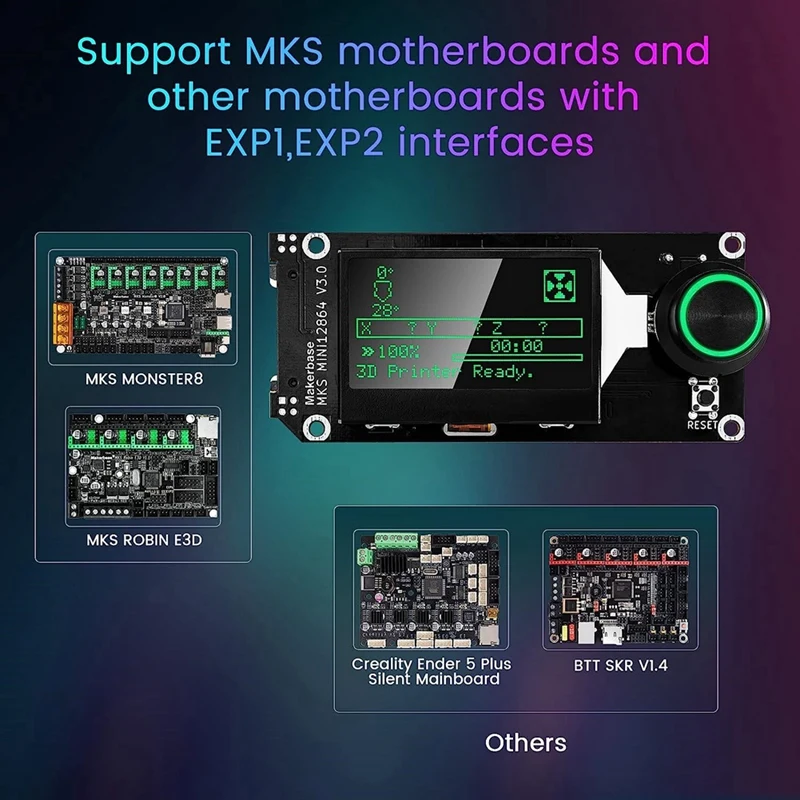 Для Makerbase MKS MINI12864 V3 вставка SD-карта передний ЖК-дисплей смарт-экран Запчасти для