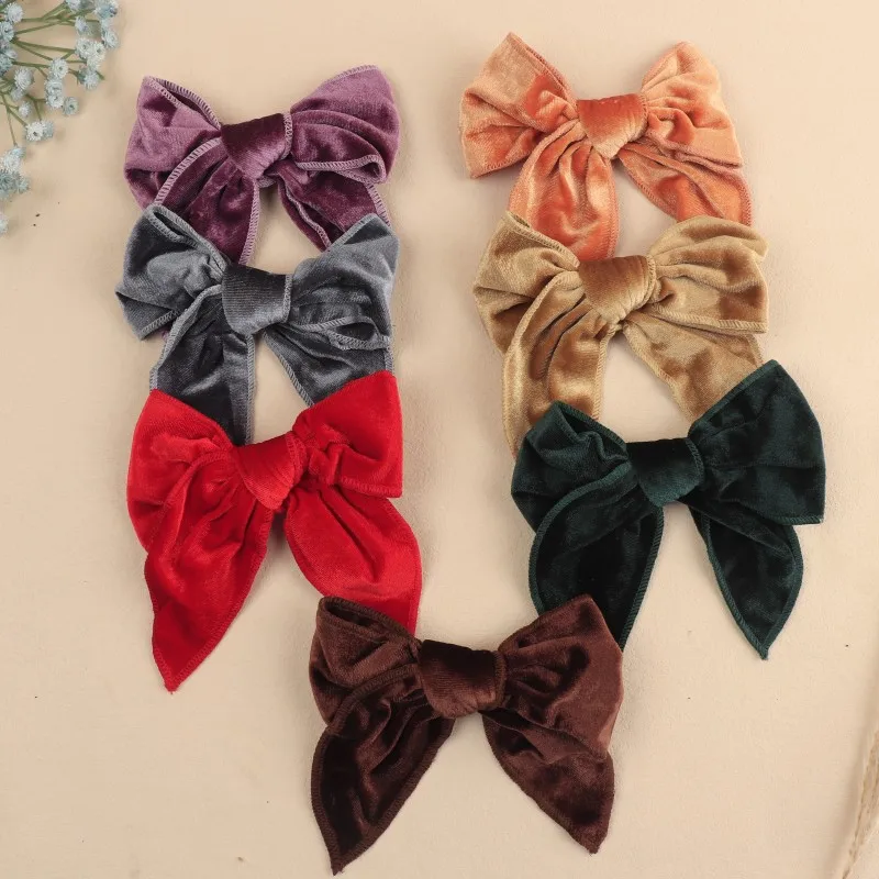 

Elegant Velvet Large Bows Hair Clips For Women Girls Hairpins Handmade Hairgrips Barrettes Baby Kids Headdress Hair Accessories