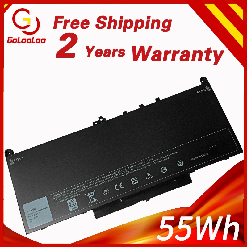 

Golooloo 7.6V 55Wh J60J5 Replacement Laptop Battery For Dell Latitude E7260 E7270 E7470 R1V85 MC34Y 242WD 451-BBSY J6OJ5