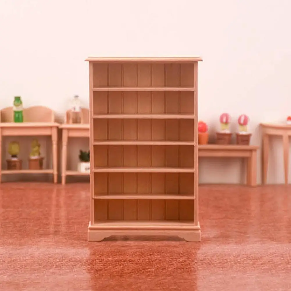 

Stylish Doll House Furniture Mini Bookcase Model Pretend Play Toy Miniature Book Cabinet Lightweight Scene Prop