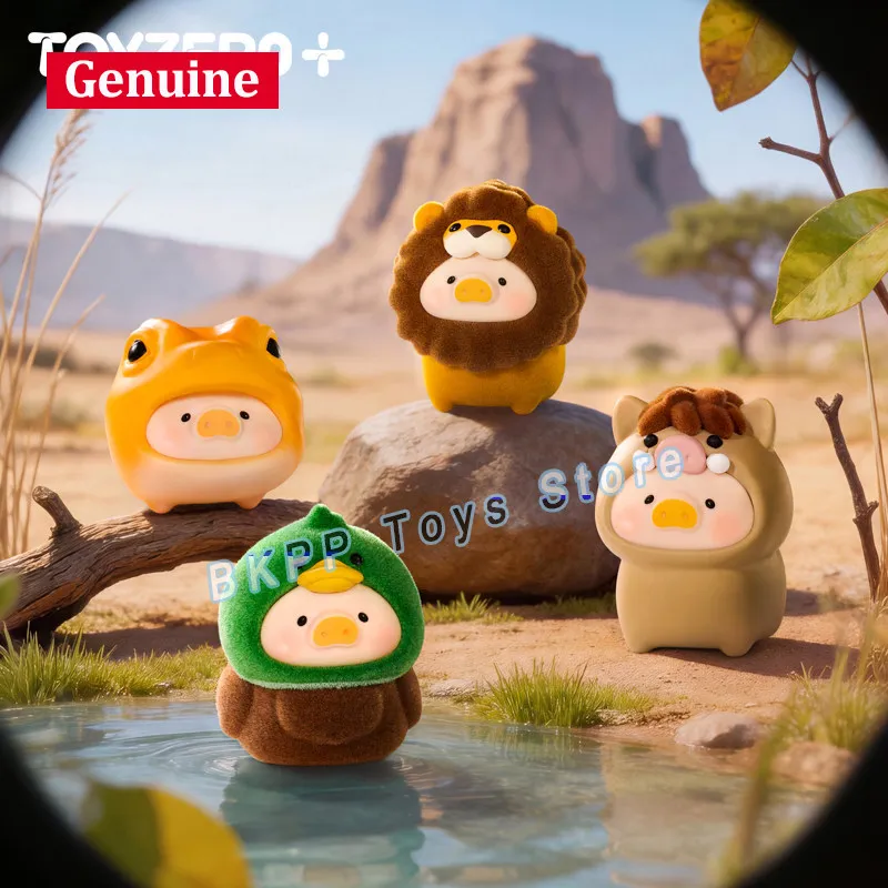 Фото Оригинальная фигурка Toyzero Lulu Pig Mini Blind Box, арктическое животное с флокированным покрытием, настольное украшение, милый коллекционный подарок для женщин. №1