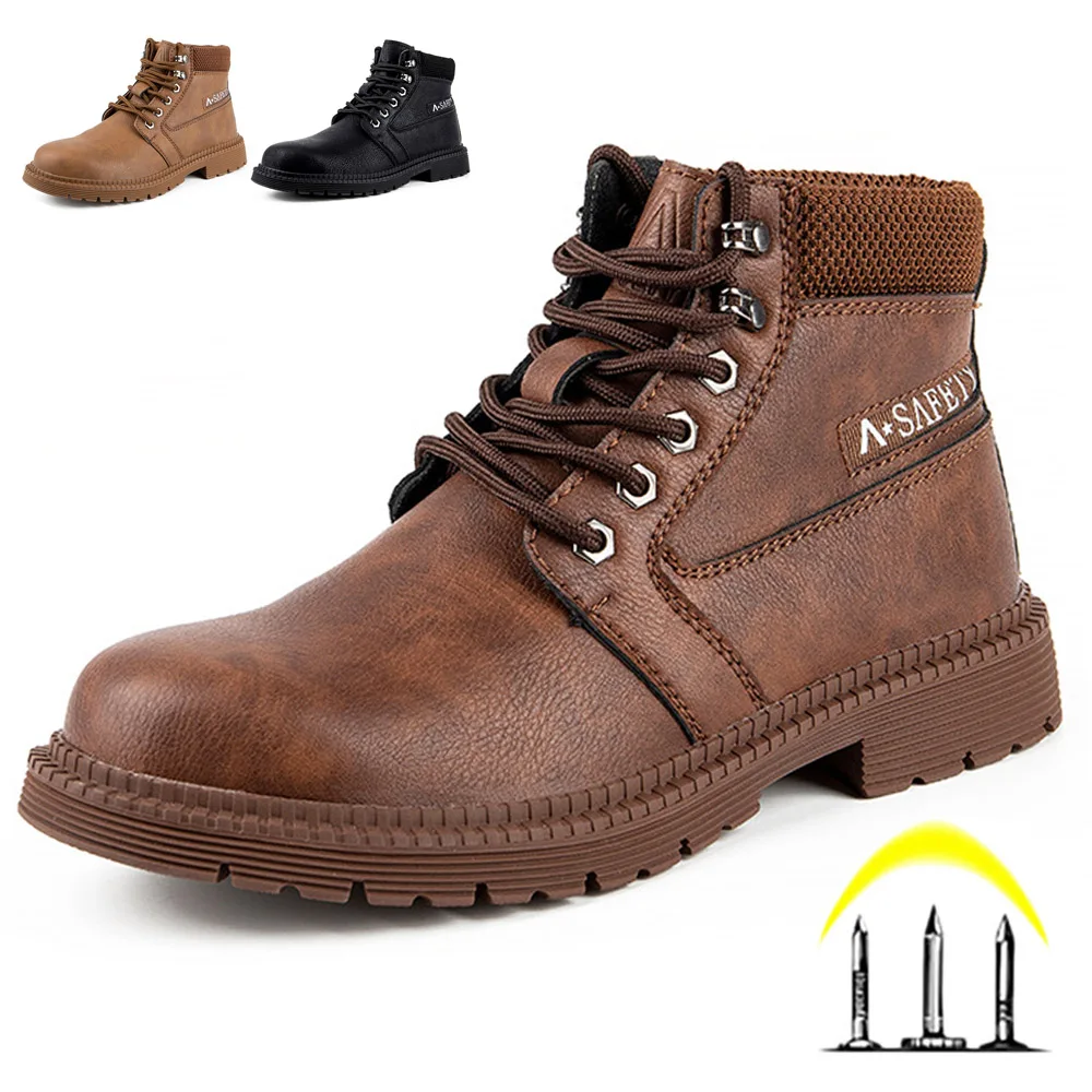 

Anti-smashing Anti-piercing Mens Shoes Welder Work Soft-soled Protective Shoes Light High-top Safety Shoes Labor Insurance Boots