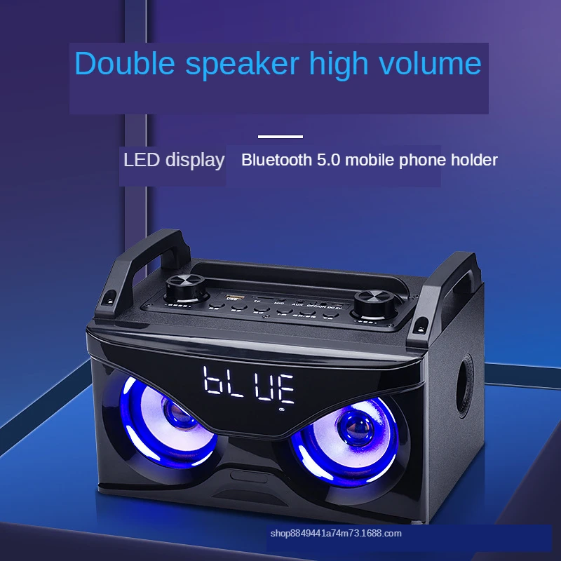

Высокомощный деревянный bluetooth-динамик, портативный беспроводной сабвуфер, карта U-диск, уличное радио, большой громкость, K-образный держате...