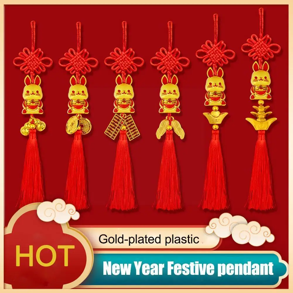 

2023 кролик год золотой удачи растение бонсай маленькое украшение на год праздничный новый фестиваль Середина осени подвеска Housewar Z3m2