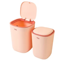 home kitchen accessories bedroom clamshell trash can toilet living room clamshell press ring press trash can seal safety